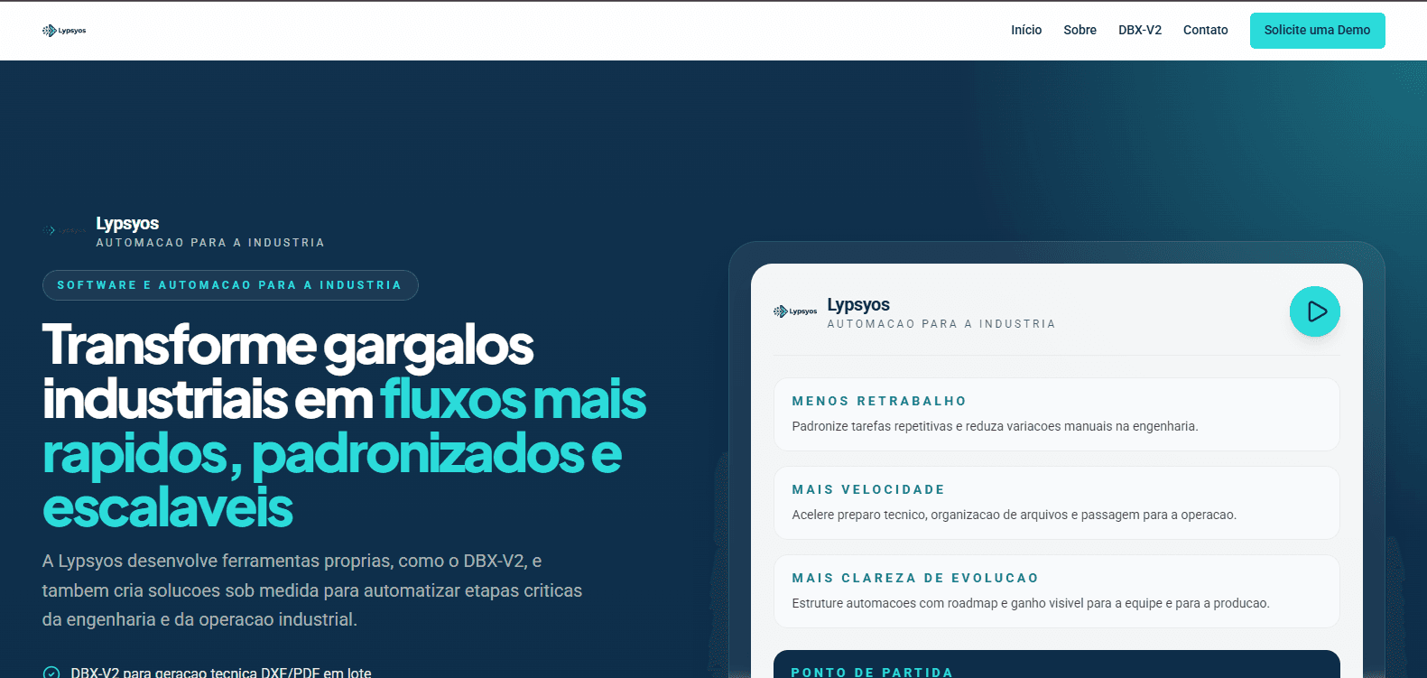 Preview do projeto Landing Page da Lypsyos